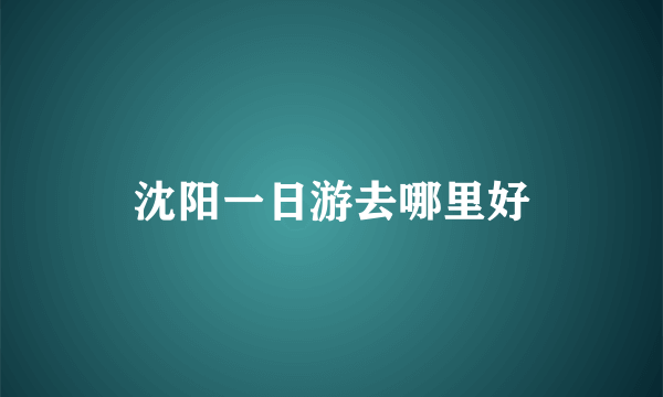 沈阳一日游去哪里好