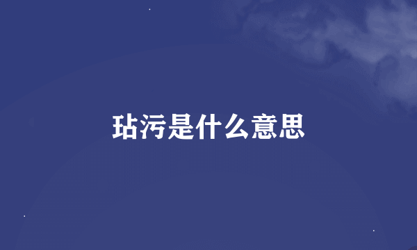 玷污是什么意思