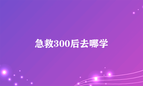 急救300后去哪学