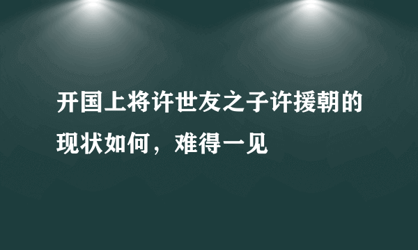 开国上将许世友之子许援朝的现状如何，难得一见