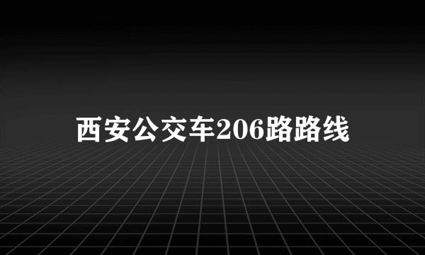 西安公交车206路路线