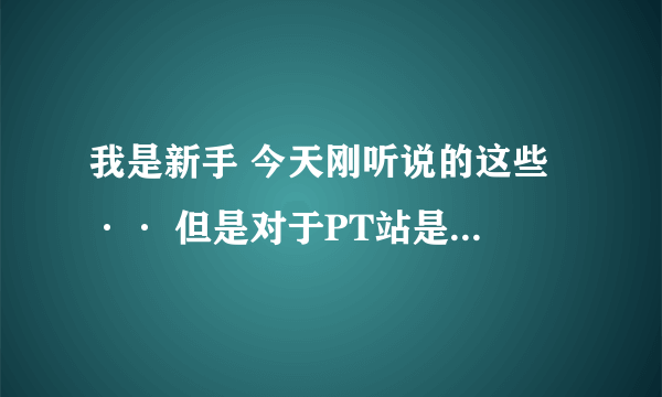 我是新手 今天刚听说的这些 ·· 但是对于PT站是什么 这个概念什么的还不是很懂