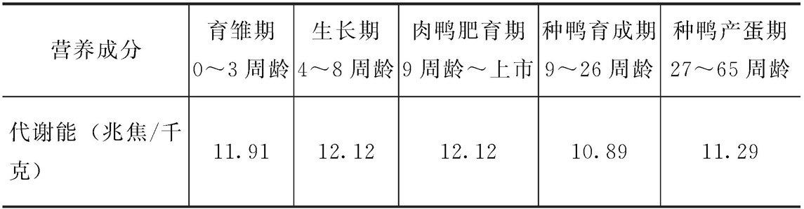 瘤头鸭（番鸭）和半番鸭的营养需要量推荐量是多少？