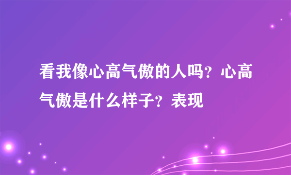 看我像心高气傲的人吗？心高气傲是什么样子？表现