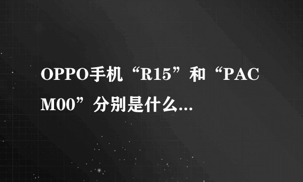 OPPO手机“R15”和“PACM00”分别是什么意思？哪个才是型号？？