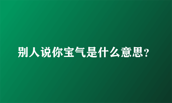 别人说你宝气是什么意思？