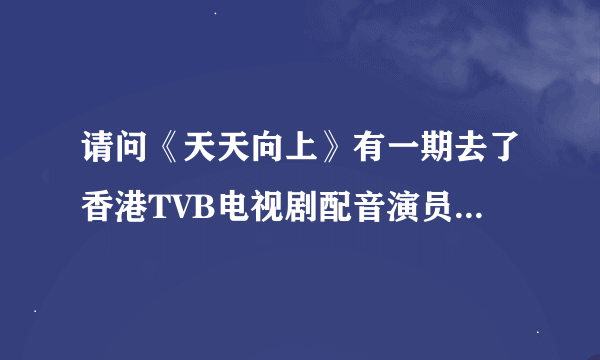 请问《天天向上》有一期去了香港TVB电视剧配音演员 是哪一期