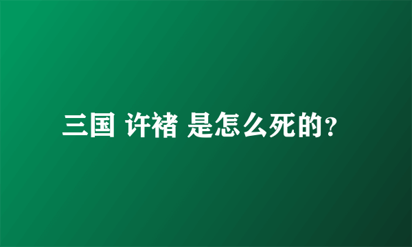 三国 许褚 是怎么死的？