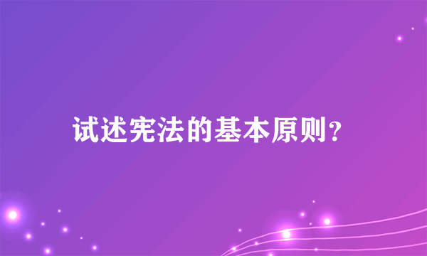 试述宪法的基本原则？