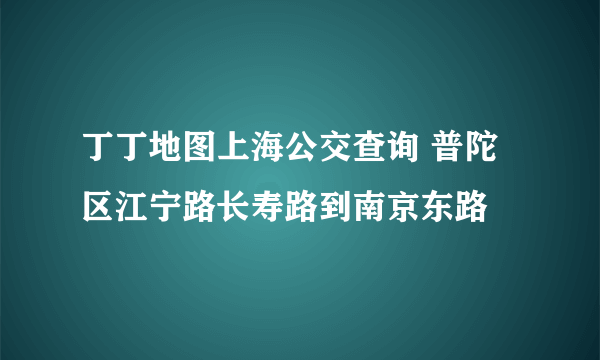 丁丁地图上海公交查询 普陀区江宁路长寿路到南京东路