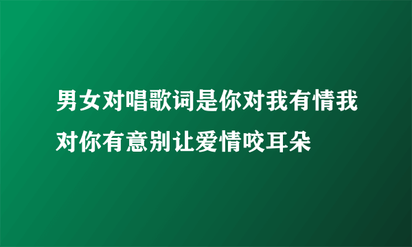 男女对唱歌词是你对我有情我对你有意别让爱情咬耳朵