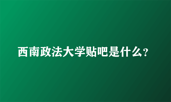 西南政法大学贴吧是什么？