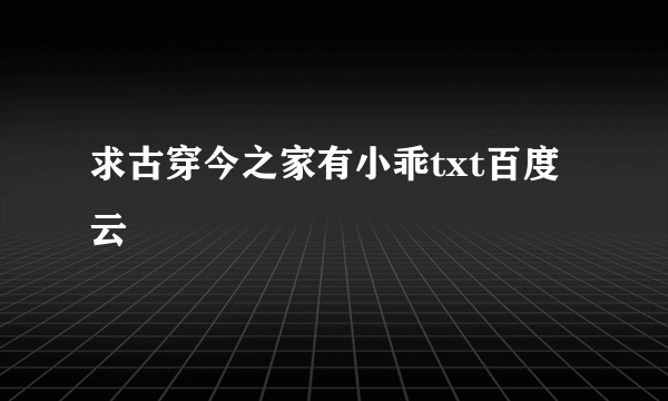 求古穿今之家有小乖txt百度云