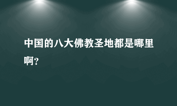 中国的八大佛教圣地都是哪里啊？