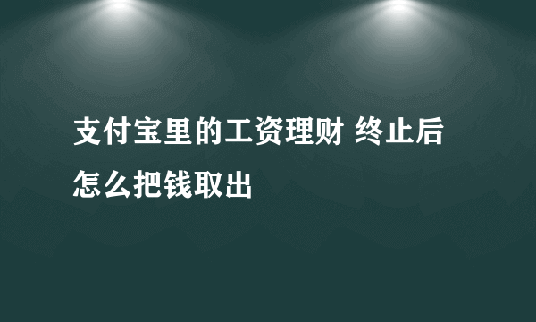 支付宝里的工资理财 终止后怎么把钱取出