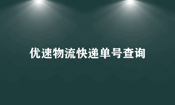 优速物流快递单号查询