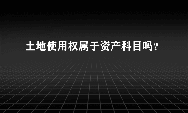 土地使用权属于资产科目吗？