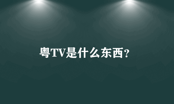 粤TV是什么东西？