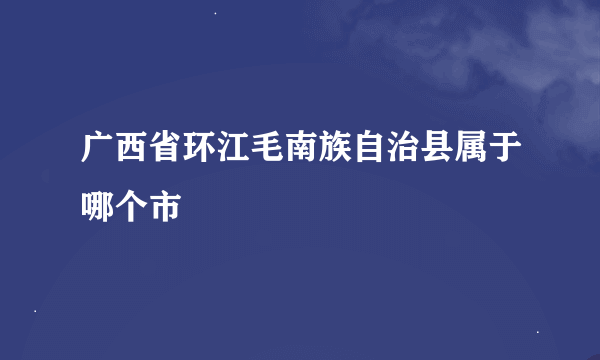 广西省环江毛南族自治县属于哪个市