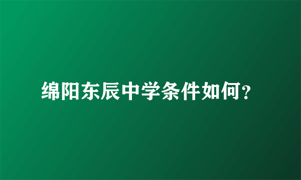 绵阳东辰中学条件如何？