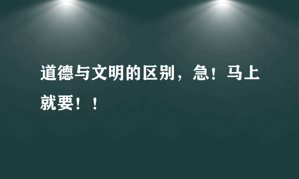 道德与文明的区别，急！马上就要！！