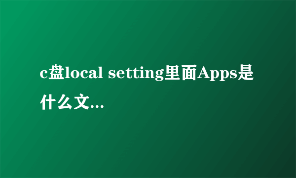 c盘local setting里面Apps是什么文件夹呀 可以删吗？