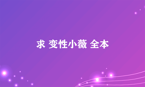 求 变性小薇 全本