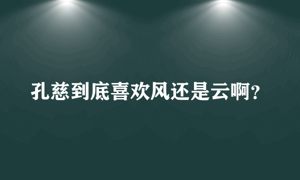 孔慈到底喜欢风还是云啊？