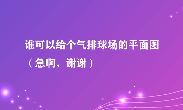 谁可以给个气排球场的平面图（急啊，谢谢）