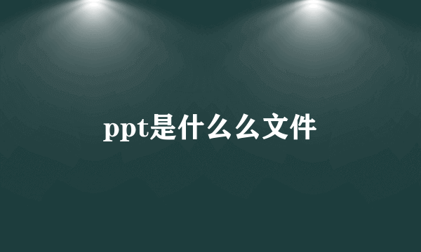 ppt是什么么文件