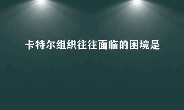 卡特尔组织往往面临的困境是