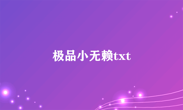 极品小无赖txt