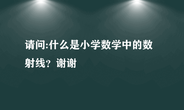 请问:什么是小学数学中的数射线？谢谢