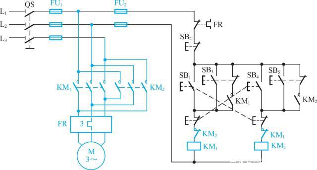 电动机点动正反转接线图