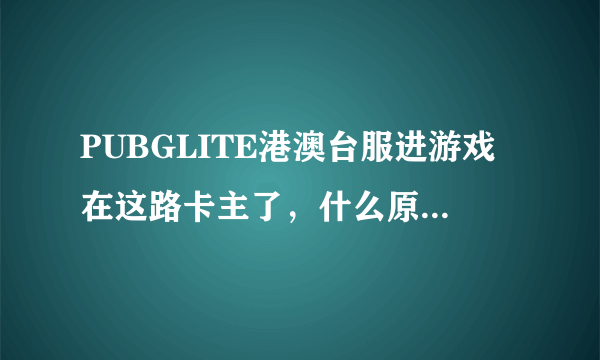 PUBGLITE港澳台服进游戏在这路卡主了，什么原因啊？给个完整的解决方案吧，谢谢了