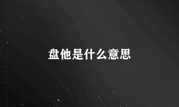 盘他是什么意思