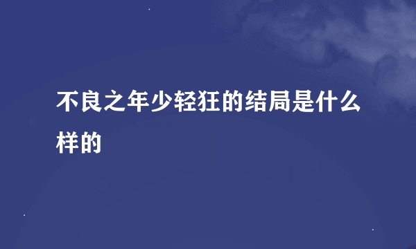 不良之年少轻狂的结局是什么样的