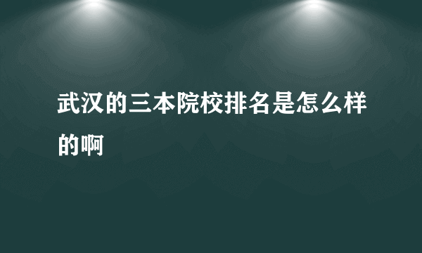 武汉的三本院校排名是怎么样的啊