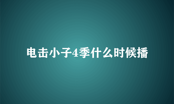 电击小子4季什么时候播