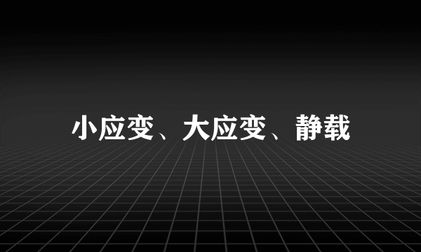 小应变、大应变、静载