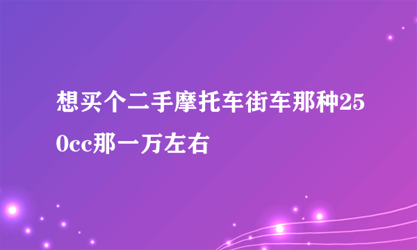 想买个二手摩托车街车那种250cc那一万左右