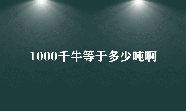 1000千牛等于多少吨啊