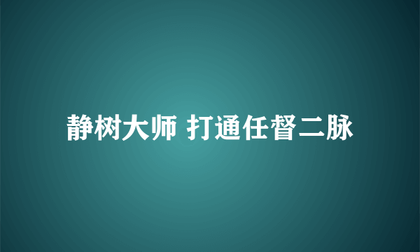 静树大师 打通任督二脉