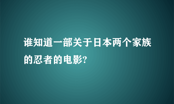 谁知道一部关于日本两个家族的忍者的电影?