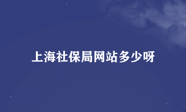 上海社保局网站多少呀