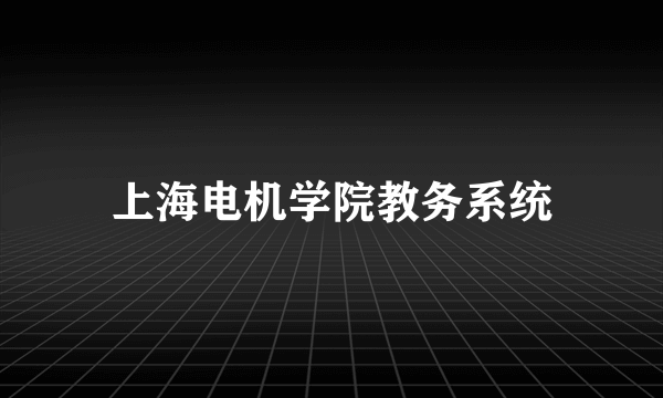 上海电机学院教务系统