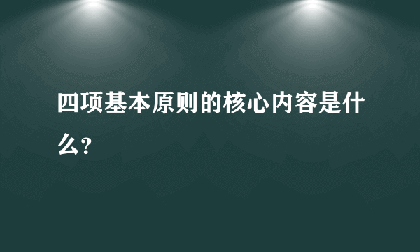 四项基本原则的核心内容是什么？