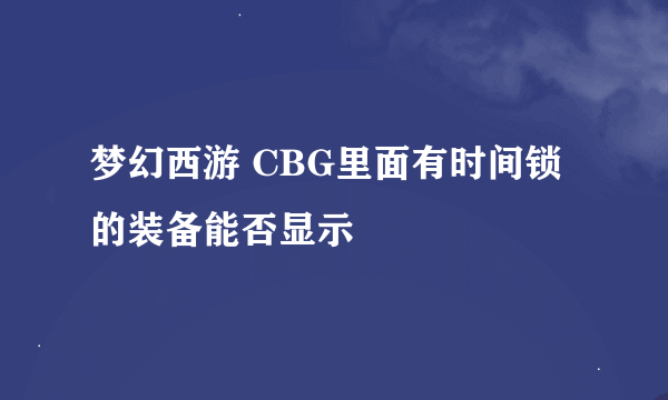 梦幻西游 CBG里面有时间锁的装备能否显示