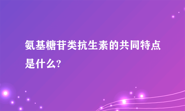 氨基糖苷类抗生素的共同特点是什么?