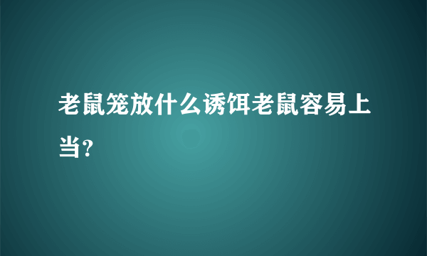 老鼠笼放什么诱饵老鼠容易上当？